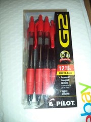 Pilot G2 Retractable Premium Gel Ink Roller Ball Pens 1.0 Bold. BLUE. 12 Count