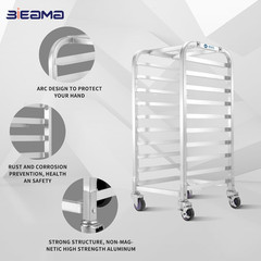 10-Tier Aluminum Bakery Rack with Wheels for 18″x13″ Sheet Pans