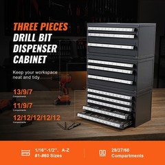 VEVOR Drill Bit Dispenser Organizer Cabinet 3 Pieces Three-Drawer Five-Drawer