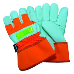 Condor 48Wt89 Leather Gloves, Cowhide, Safety Cuff, Wing Thumb, Full Finger,