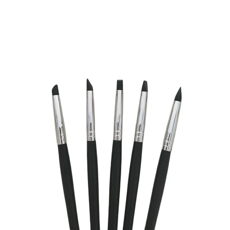 5 Pcs/Set Composite Dental Resin Silicone Veneer Cement Porcelain Brush Pen