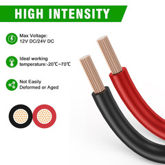 14 Gauge Wire 100FT, 2 Conductors Electrical Wire Red and Black Cable, Low Volta