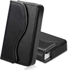 PU Leather Business Card Holder Name Card Bag Wallet Case Organizer -Black
