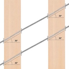 T316 Stainless Steel 30° Degree Angle Protector Sleeves for 1/8″ Cable Railing