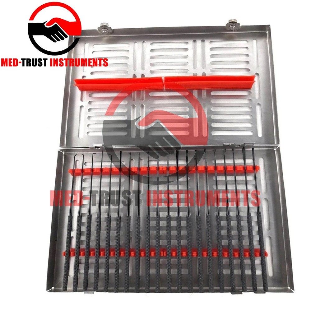 Rhoton Micro Dissector Expanded 20 PCS Set of Stainless Steel with steel case