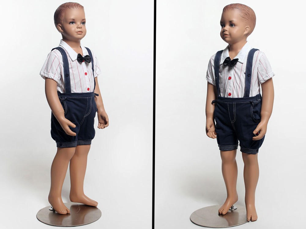 Realistic Child Toddler Kids Fiberglass Mannequin with Molded Hair & Flesh Skin