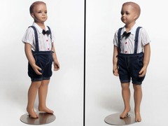 Realistic Child Toddler Kids Fiberglass Mannequin with Molded Hair & Flesh Skin