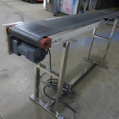 7-1/2″ Wide x 58″ Stainless Steel Variable Speed Slide Belt Conveyor 220V 1Ph