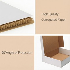 RLAVBL 30 Pack 9x6x2 Shipping Boxes, White Corrugated Cardboard Mailer Box fo…