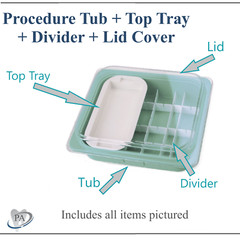 Dental Procedure Tub, Accessory Tray Tub Lid, Operation Tub, Complete Tub Set