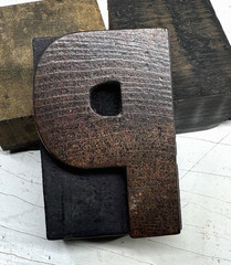 Vintage Wood Letter P Letterpress Print Type 2.5″ 2-1/2″