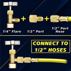 R134A Adapter Fitting Kit ( R134A Self-Sealing, and Single Puncture Can Taps, wi