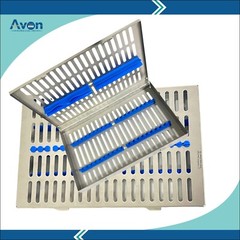 Large Sterilization Cassette for 20 Instruments with Blue Silicone Inserts (1pc)