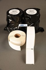 4 Rolls of 400 Pricetag Labels (Rat Tail Style) for DYMO® 4XL LabelWriter® 30373