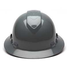 Pyramex Ridgeline Vented Full Brim Hard Hat with 6 pt suspension – Slate Gray