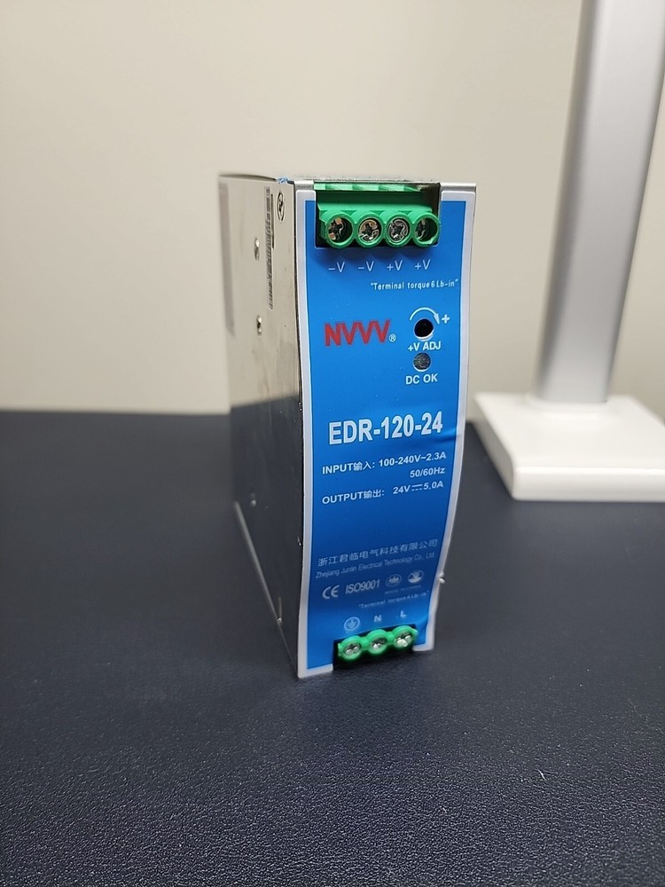 NVVV EDR-120-24 Single Output DIN Rail Power Supply 24V 5 Amp 120W,
