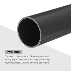 PVC Rigid Round Pipe 45.2mm ID 50mm OD 20cm/8″ Long Light Grey High Impact