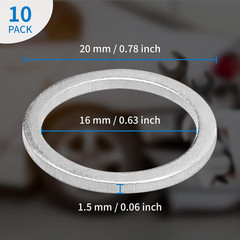 M16 Oil Drain Plug Gaskets Crush Washers Seals Rings Fit for BMW Motorcycle, Rep
