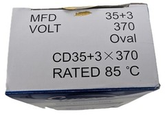 SUPCO CD35+3×370 HVAC Oval Motor Run Capacitor 35+3 MFD 370 Volts 50/60Hz NEW