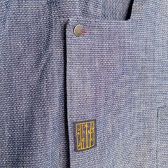 TILIT NYC Sashiko Stitch Blue Chef’s Coat Size 2XL Breathable Hidden Snap Front