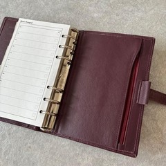 Filofax 1980s Late Bible Size System Notebook Italian Calf Leather Vintage
