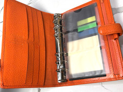 Rare HTF Filofax Orange Leather Finsbury Personal Organizer Planner 7.5″Ht 5.25W