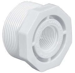 Zoro Select 439338 PVC Reducing Bushing, MNPT x FNPT, 3 in x 2 in Pipe