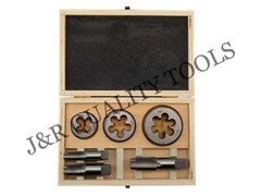 6 PC 1/4″ 3/8″ 1/2″ INCH HIGH CARBON STEEL PIPE TAP & AND DIE SET