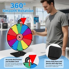 12inch Spinning Prize Wheel 12 Slots Tabletop Spinner Game With Base Standing