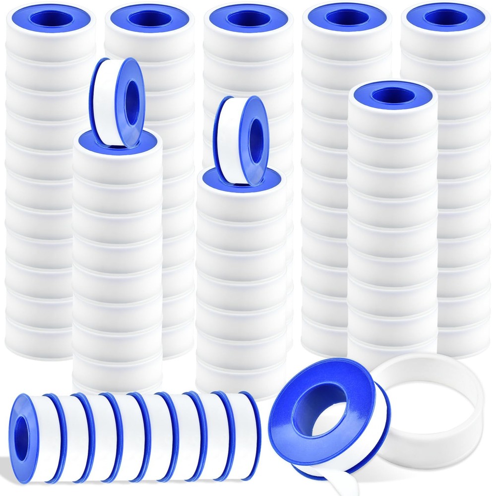 Akamino 100 Rolls Teflon Tape,1/2 x 520 in 0.5 inches x 520 inches, White