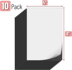 Adhesive Magnetic Sheets, 4″ x 6″, 10 Pack | Cuttable Flexible Magnet Sheets …