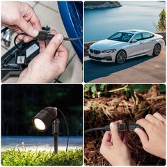 5 Pairs 2-Pin Waterproof Connector Kit 16AWG Male Female Plug for LED Wire Boat