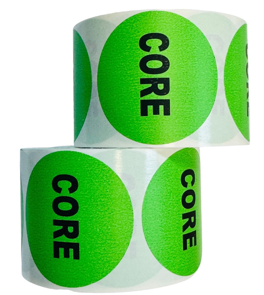 Core Labels – 2″ Round Green Quality Control Inventory Stickers 2RLS of 500EA