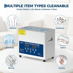 3L Ultrasonic Cleaner with Digital Timer & Heater, 40kHz Professional Ultrasonic