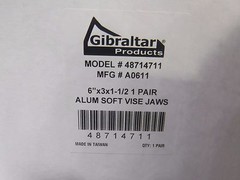 Gibraltar – 6 Inch Wide, Soft Flat, No Step Vise Jaw Aluminum 3 Inch High(ZJ)