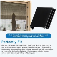 10 Pack Window Screen Pull Tabs, Lift Tabs Replacement Black