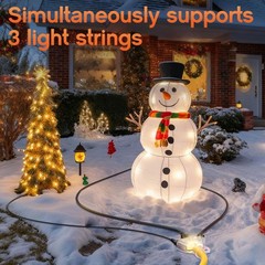15 ft 10 Gauge Heavy Duty 3 Outlet Extension Cord Splitter with Indicator, Wa…