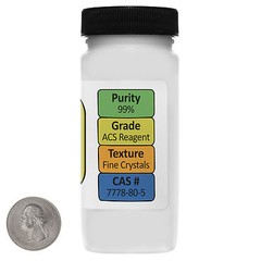 Potassium Sulfate [K2SO4] 99% Reagent Grade Crystals 4 Oz in a Bottle USA