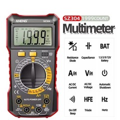 Digital Multimeter LCD Voltmeter Ammeter Ohmmeter Volt AC DC Tester Leads Meters