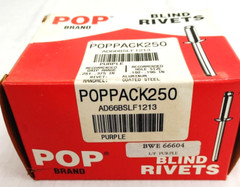 POP 3/16″ Blind Large Head PURPLE Rivet Alum Body Steel Mandrel 250 Count