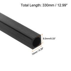 2 Pcs Carbon Fiber Square Tube 10×8.5x330mm Pultruded Carbon Fiber Tubing