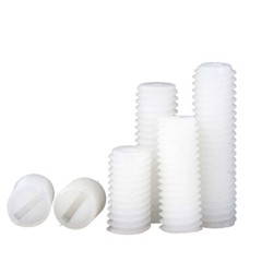 White Plastic Nylon Flat Point Grub Screws Slotted Head Socket Set Screw DIN 916