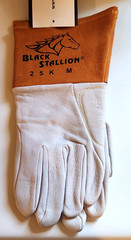 Black Stallion 25K Leather TIG Welding Gloves Size Medium Orange Unlined