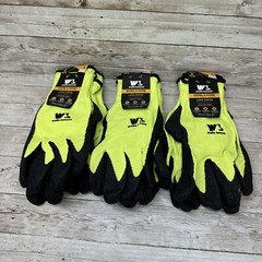 6 Pair Wells Lamont Work & Home Latex Coated Gloves Snug Knit Wrist Size: Large