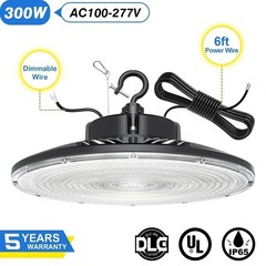 300W UFO Led High Bay Light Industrial Warehouse Lighting 45000LM Dimmable 5000K