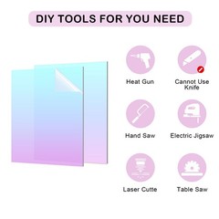 5 PCS Iridescent Acrylic Sheets DIY Art Craft Painting 11.8×11.8 Inch 2.8mm