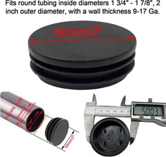 4PCS 50mm 2 Inch Round Plastic Plug, Round Black Plastic End Cap, Pipe Tubing…