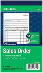 Sales Order Books 2-Part Carbonless 50 Sets per Book 3 Pack 4-3/16×7-3/16 inch