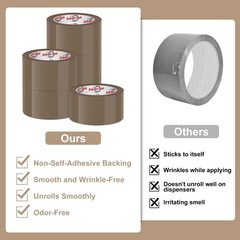 6 Rolls Brown Packing Tape 2 Inch x 60 Yards Heavy Duty Shipping Moving Seal