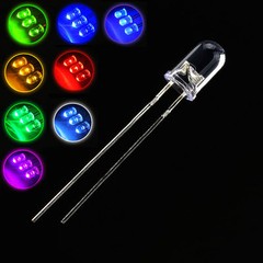 3/5mm Clear Ultra Bright LED Light Bulb Red Blue White Green Yellow Pink Purple